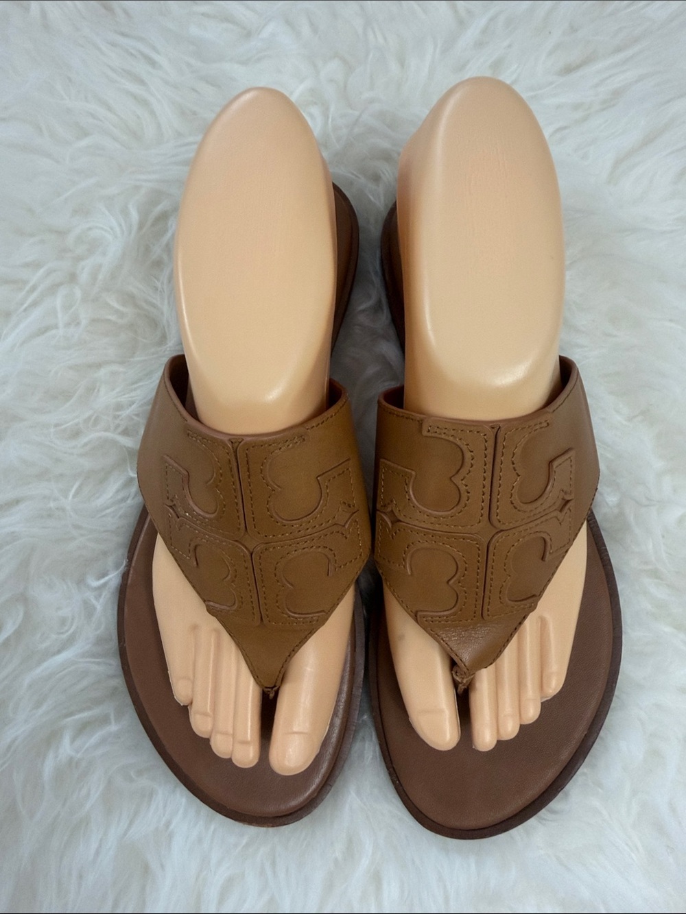 Tory Burch sandals Womens Brown Leather Thong Size 7.5